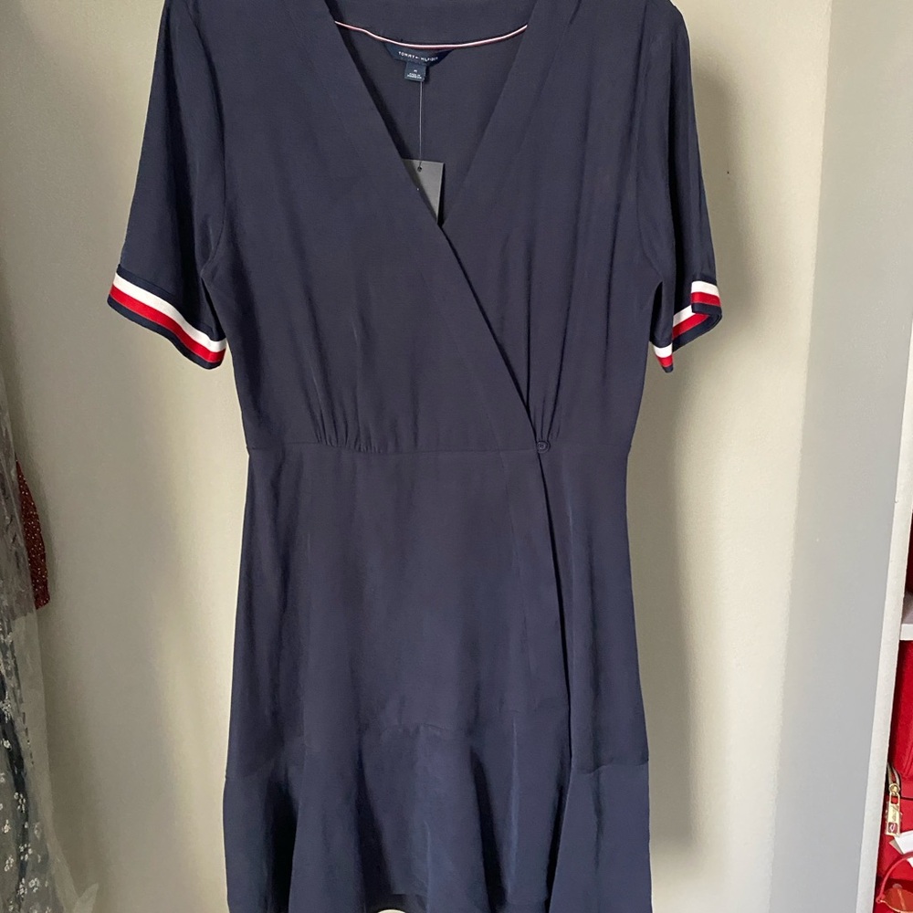 NWT! Tommy Hilfiger Blue Wrap Pleated Sundress